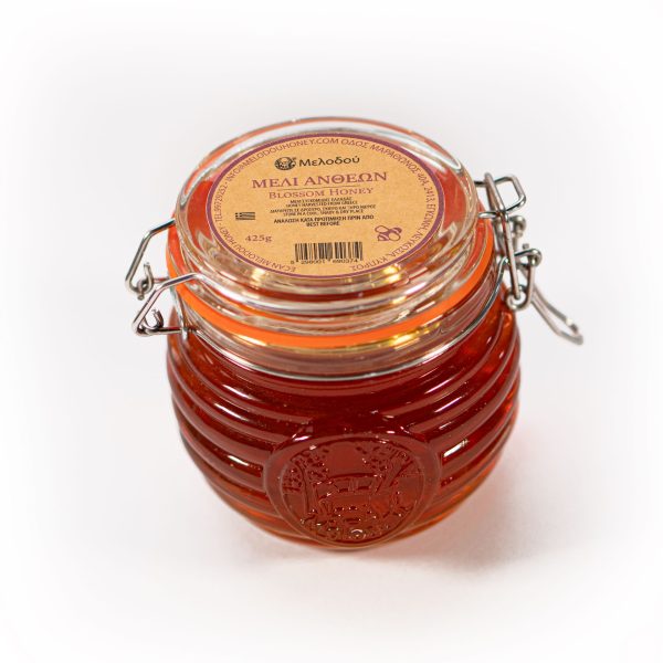 Melodou Gourmet Blossom Pure Honey from Greece - 425g Glass Jar