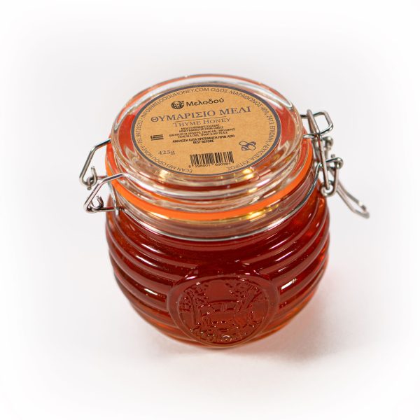 Melodou Gourmet Thyme Pure Honey From Greece - 425g Glass Jar